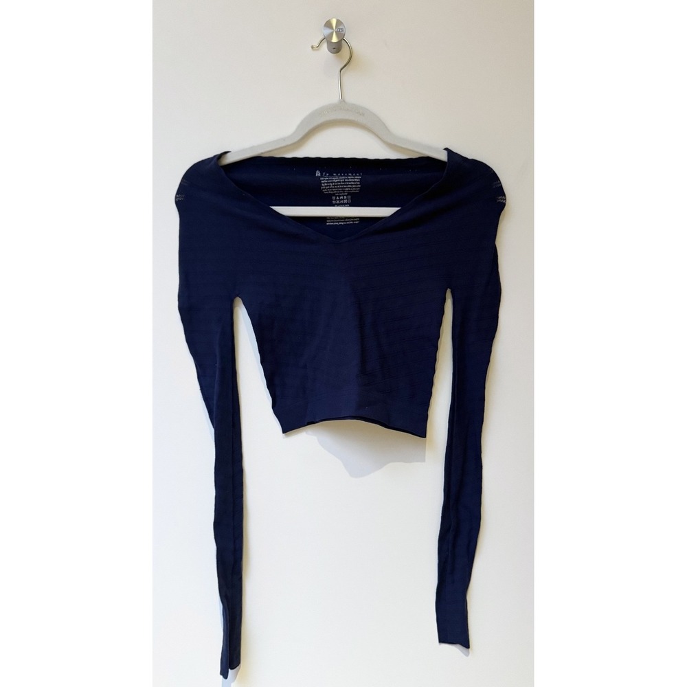 Free People FP‎ Movement Active Compression Long Sleeve Top Blue Women's Sz M